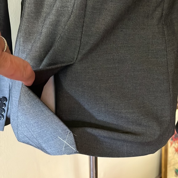 ANN TAYLOR Size 0 Cllassic Gray Stretch 1-Button Career Blazer $198 NEW - Picture 13 of 13